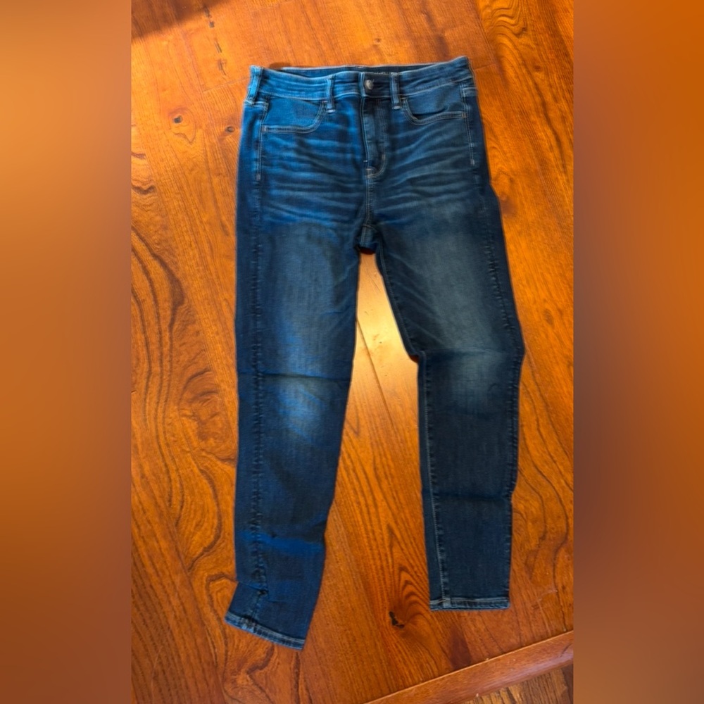 American Eagle Dark Blue Denim High Rise Jeggings Jeans